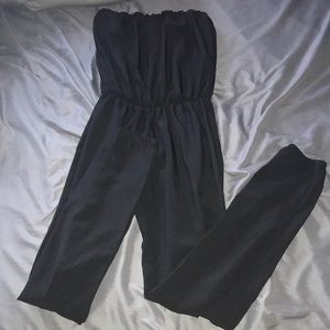 Black tube top jumpsuit